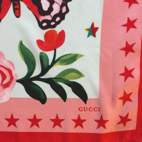 GUCCI "L' AVEUGLE  PAR  AMOUR"" AUTHENTIC SNAKE/ BUTTERFLY SILK SCARF - Picture 2 of 5
